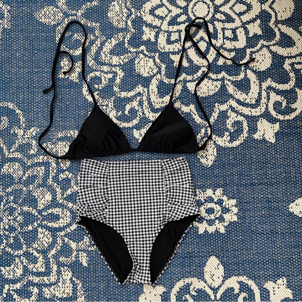Aerie Black and White Gingham Bikini